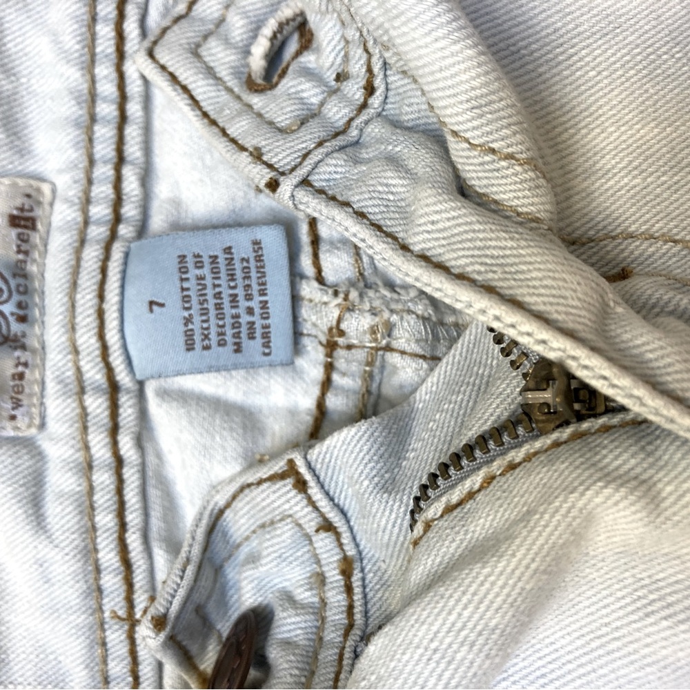SO wear it Declare it Jean Mini Skirt size 7, front and back pockets